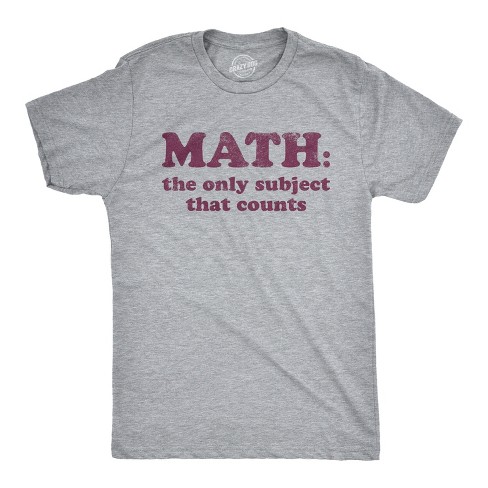 Mens Math The Only Subject That Counts Tshirt Funny School Teacher Pun Novelty Tee - Crazy Dog Men's T Shirt - image 1 of 4