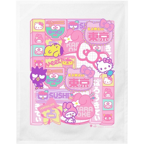 sanrio hello kitty characters all over print kitchen dish towel target