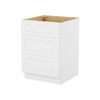 HOMLUX Easy-DIY 24 in D x 34.5 in H in Shaker White Ready to Assemble Drawer Base Kitchen Cabinet With 3-Drawers - 4 of 4