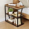 Tribesigns 3-Tier Narrow Side Table, Farmhouse Wood End Table with Storage for Bedroom Living Room Office Couch, Brown - 3 of 4