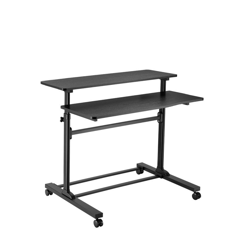 Tranzendesk Dual Level Standing Desk – 40" Mobile Height Adjustable Workstation – Black – Stand Steady, 2 of 13