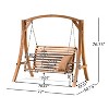 CAVINAS Outdoor Patio Porch Swing,Rustic Hammock Swing Armrest,Outdoor Swing for Patio Garden&Backyard,500LBS Capacity - 4 of 4