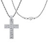 Steeltime 24" Men's stainless steel cross pendant with greek key accents - 2 of 4