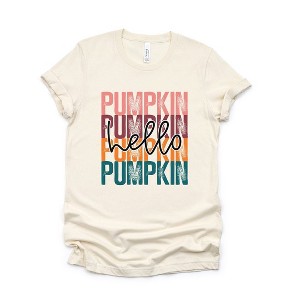 Simply Sage Market Women's Hello Pumpkin Stacked Short Sleeve Graphic Tee - 1 of 4