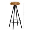 vidaXL Bar Stool Set of 2 Natural wood and black - 3 of 4