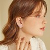 Pink Flower Earrings for Women, 925 Sterling Silver Stud Earrings, Cute Plumeria Earrings for Women, Cherry Blossom Hypoallergenic Stud - 3 of 4