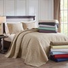 3 Pcs Elegant Reversible Fitted Bedspread Set, Classic Stitch Pattern Rich Depth and Texture Bedding Set, All Season Home Textile fits Lux Bedroom Decor - 3 of 4