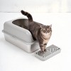 LAOTIES Enclosed Stainless Steel Cat Litter Box with Lid,Non-Stick Leak-Proof Tray for Large Cats - 2 of 4