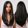 Jessie's Wig 26 inch Straight Layer Cut Style Wig Synthetic Wigs Brown Highlight 1 Pc/Pack - 4 of 4