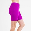 Calypsa Women's Plus Size Chlorine Resistant High Waisted Mid-Thigh Swim Shorts - 3 of 4
