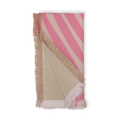 Daily Regina Designs Pink And Blush Palm Leaf Woven Throw Blanket