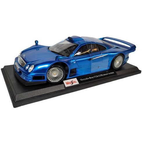 Maisto Special Edition Series 1:18 Scale Die Cast Car - Blue Sports Race  Car Mercedes-Benz CLK-GTR Street Version with Display Base