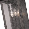 Troy Lighting Larchmont 3 - Light Wall Light in  Aged Pewter Clear Seeded Shade - 2 of 4