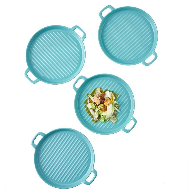 Bruntmor 8" Porcelain Matte Glaze Baking Dish/Plates, Set Of 4, Light Blue, 4 of 9