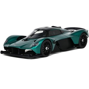 2021 Aston Martin Valkyrie British Racing Green with Black Top 1/18 Model Car by GT Spirit - 1 of 4