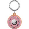 Worryfree Gadgets Case Compatible with Apple Airtag Case Holder with Key Ring Airtag Cover for Wallet, Dog Collar, Luggage, Keys- Silicone-Pink Donut - 2 of 4