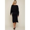 PinkBlush Black Knit Long Sleeve Crop Top Maternity Midi Skirt Set - 3 of 4