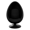 HomeRoots 35" Black Fiberglass And Wool Swivel Egg Chair - 4 of 4
