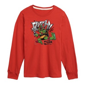 Boys' - Teenage Mutant Ninja Turtles - Raphael Going In Loud Long Sleeve Graphic T-Shirt - 1 of 4