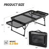 SEVOBAL Folding Portable Picnic Camping Table Small Lightweight with 2 Wing Panels Carry Handle Outdoor Grill Table RV Picnic, Black, 48"*8"*34" - 3 of 4