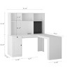 TiramisuBest White L-Shaped Corner Desk with Drawers, Bookshelf & Hutch, Home Office Study Table with Cabinets, Large Storage & Workstation - 3 of 4
