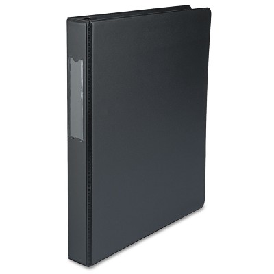 UNIVERSAL Economy Non-View Round Ring Binder With Label Holder 1" Capacity Black 31411