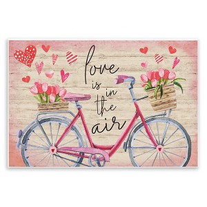 Stupell Industries Love In The Air Tulip Bike Basket Wall Plaque Art - 1 of 4