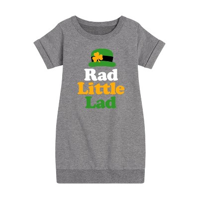- Instant Message - St. Patrick's Day Rad Little Lad Graphic Short Sleeve Fleece Dress