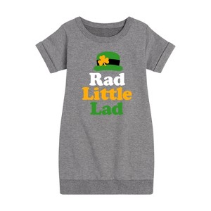 - Instant Message - St. Patrick's Day Rad Little Lad Graphic Short Sleeve Fleece Dress - 1 of 4