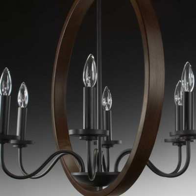 Antique Bronze Elegance 6-Light Chandelier with Candelabra Lights