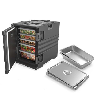 Winado 82 QT Food Storage Container Catering Food Box Insulated Food Carrier with Food Pans