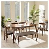 6pc Dining Set Flora Mid-Century Modern Wood Upholstered Bench & Chairs - Baxton Studio - 2 of 4