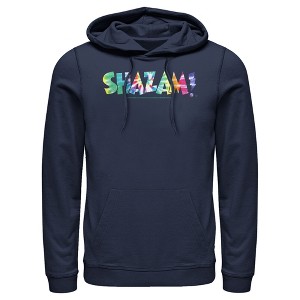 Men's Justice League Shazam Tie Dye Logo Pull Over Hoodie - 1 of 3