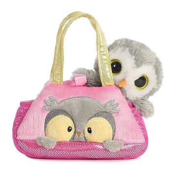 Aurora Fancy Pals 7" Peek-A- Boo Owl Pet Carrier Grey Stuffed Animal