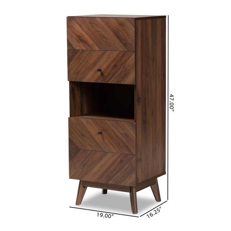 Hartman Wood Storage Cabinet Walnut Brown - Baxton Studio, 5 of 13