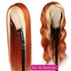 Jessie's Wig 28 Inch Wavy Wig 4*1 Synthetic Hair Omber Orange 1 Pc/Pack - 3 of 4