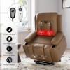 Large Power Lift Recliner Chair for Elderly, Faux Leather Reclining Sofa w/ Heat, Massage, Side Pocket & Cup Holder for Living Room,21" width - 4 of 4
