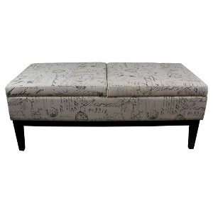 Old World Dual Lift Storage Bench Gray - Ore International - 1 of 3