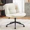 SEVOBAL Task and Office Chairs Wide Armless Chair, Adjustable Height Chair with Criss-Cross Metal Base for Home, Workspace, Beige, 31.9"*26.7"*37.7" - 2 of 4