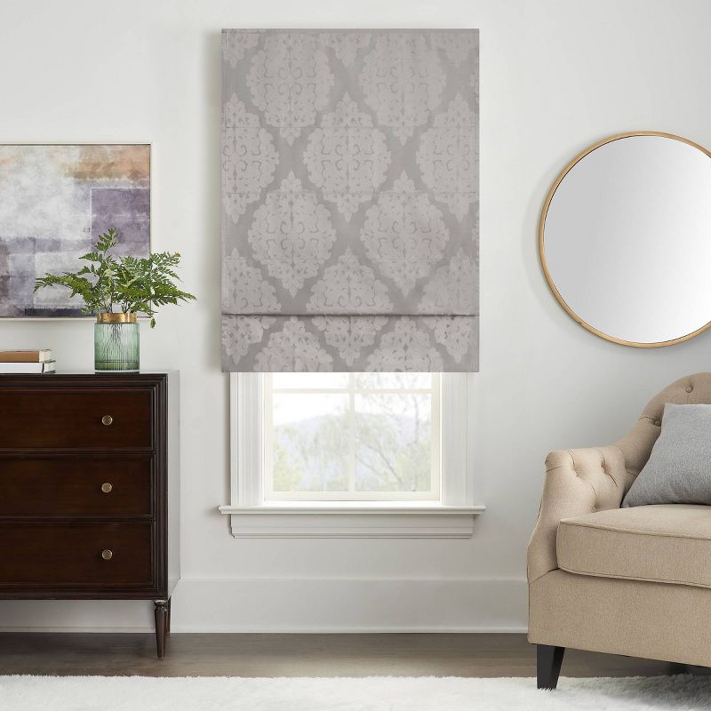 Carlton Damask 100% Total Blackout Cordless Roman Blind and Shade - Eclipse, 1 of 13
