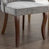 NicBex Set of 2 Flocked Linen Dining Chairs with Curved Solid Wood Legs, Modern Comfy Upholstered Kitchen Side Chairs, Accent Chairs - 4 of 4