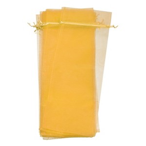 Unique Bargains Sheer Mesh Drawstring Gift Pouches Organza Wine Bags 12 Pcs 14.5"x5.5" - 1 of 4