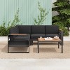 GDFStudio Lilia Outdoor 5 Seater Aluminum Frame with Polywood Accents Patio Seating Set - 2 of 4