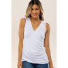 PinkBlush White Crossover Ruched Maternity Nursing Tank - 4 of 4