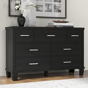 7 Drawer Dresser for Bedroom, 51" Wide Modern Wood Chest with Metal Handles, Storage Organizer for Closet, Living Room, or Entryway - 1 of 4