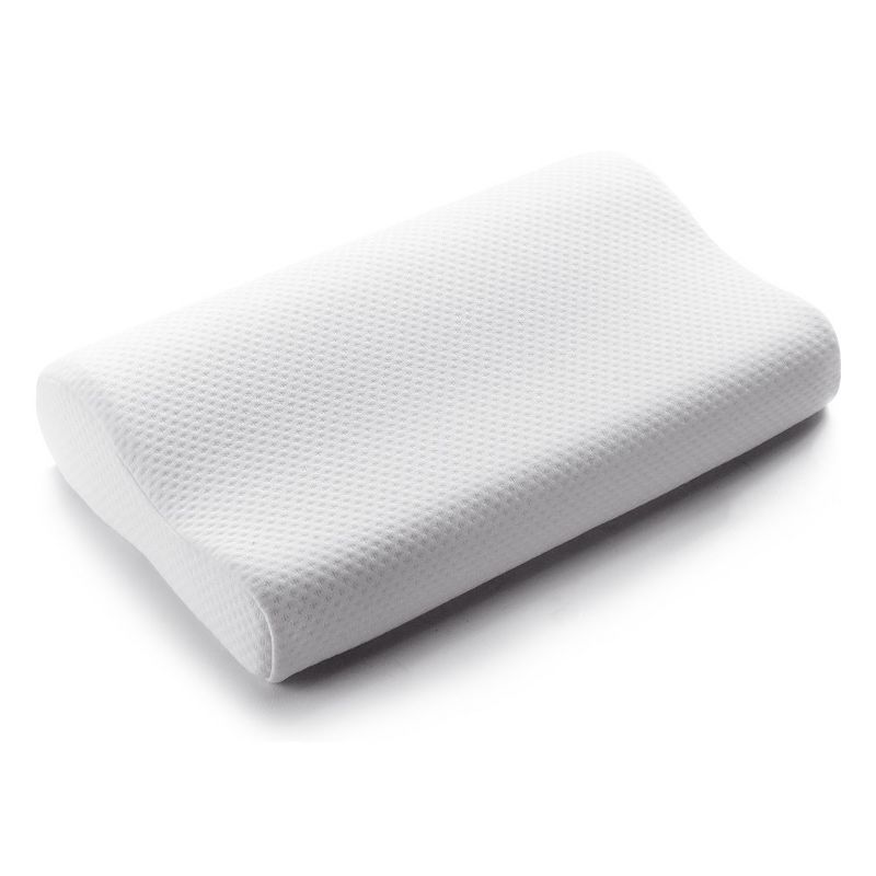 Cheer Collection Contour Memory Foam Pillow with Washable Cover - White, 1 of 6