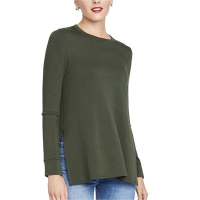 Rachel Roy Womens Split-Sleeve Basic T-Shirt