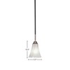 Toltec Lighting Paramount 1 - Light Pendant in  Matte Black/Brushed Nickel with 5.5" Fluted Italian Ice Shade - 2 of 2