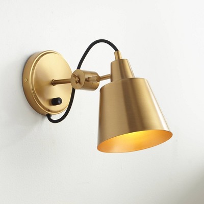 Warm Brass 12" Direct Wired Electric Wall Sconce
