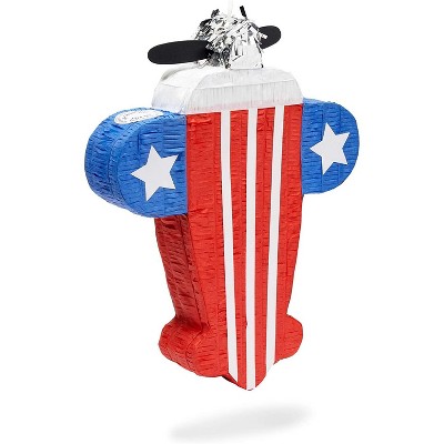 Blue Panda Small Airplane Pinata for Patriotic Birthday Party, July 4, Veterans, 17x13 in